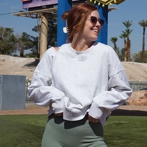 NWT FABLETICS SHOULDER CUT SWEATSHIRT